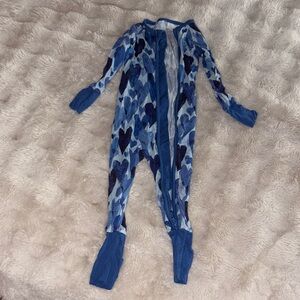 Little Sleepies Blue Heart Patterned Zippy